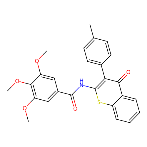 3,4,5-trimethoxy-N-[3-(4-methylphenyl)-4-oxo-4H-thiochromen-2-yl]benzamide structure