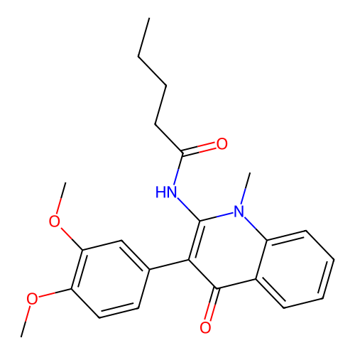 N-(3-(3,4-dimethoxyphenyl)-1-methyl-4-oxo-1,4-dihydroquinolin-2-yl)pentanamide structure