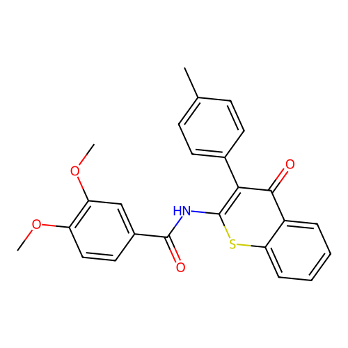 3,4-dimethoxy-N-[3-(4-methylphenyl)-4-oxo-4H-thiochromen-2-yl]benzamide structure