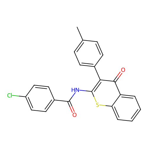 4-chloro-N-[3-(4-methylphenyl)-4-oxo-4H-thiochromen-2-yl]benzamide structure