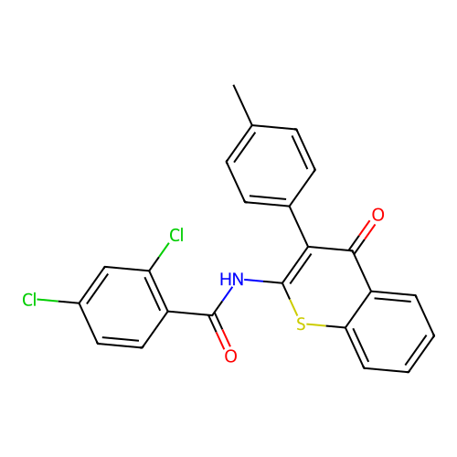 2,4-dichloro-N-[3-(4-methylphenyl)-4-oxo-4H-thiochromen-2-yl]benzamide structure