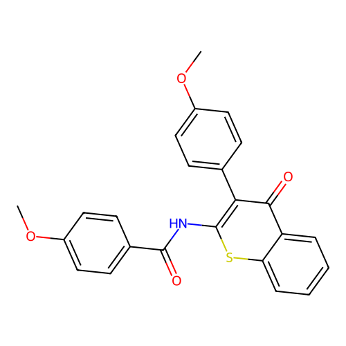 4-methoxy-N-(3-(4-methoxyphenyl)-4-oxo-4H-thiochromen-2-yl)benzamide structure