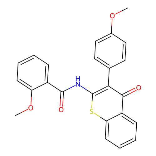 2-methoxy-N-(3-(4-methoxyphenyl)-4-oxo-4H-thiochromen-2-yl)benzamide structure
