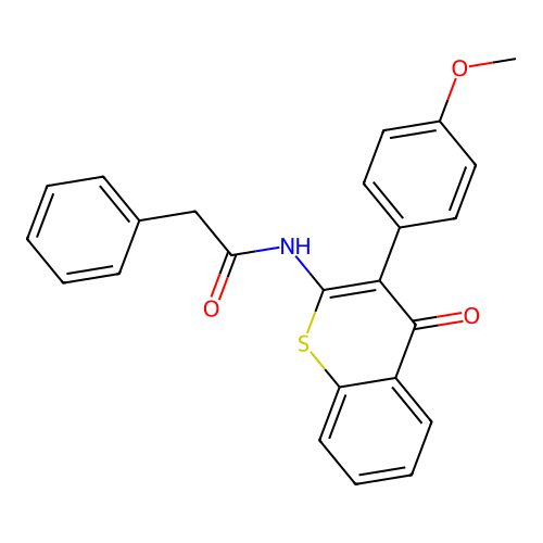 N-(3-(4-methoxyphenyl)-4-oxo-4H-thiochromen-2-yl)-2-phenylacetamide structure