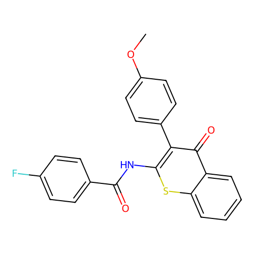 4-fluoro-N-(3-(4-methoxyphenyl)-4-oxo-4H-thiochromen-2-yl)benzamide structure