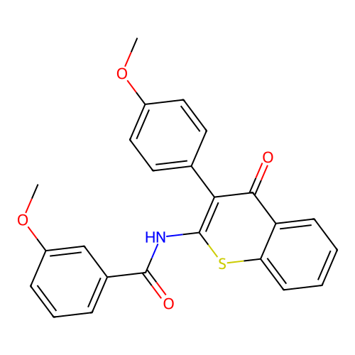 3-methoxy-N-[3-(4-methoxyphenyl)-4-oxo-4H-thiochromen-2-yl]benzamide structure