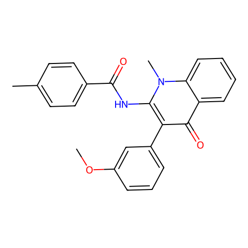 N-[3-(3-methoxyphenyl)-1-methyl-4-oxoquinolin-2-yl]-4-methylbenzamide structure