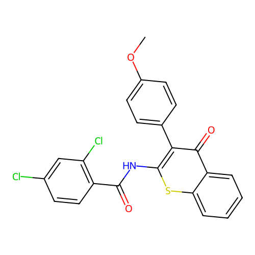 2,4-dichloro-N-(3-(4-methoxyphenyl)-4-oxo-4H-thiochromen-2-yl)benzamide structure