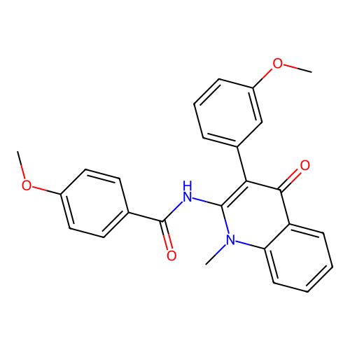 4-methoxy-N-[3-(3-methoxyphenyl)-1-methyl-4-oxoquinolin-2-yl]benzamide structure