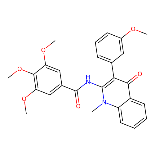 3,4,5-trimethoxy-N-(3-(3-methoxyphenyl)-1-methyl-4-oxo-1,4-dihydroquinolin-2-yl)benzamide structure