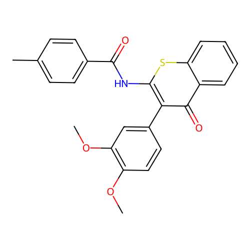 N-(3-(3,4-dimethoxyphenyl)-4-oxo-4H-thiochromen-2-yl)-4-methylbenzamide structure