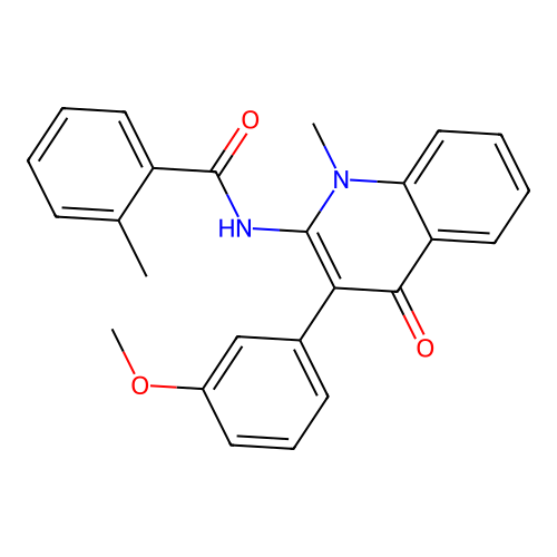 N-[3-(3-methoxyphenyl)-1-methyl-4-oxoquinolin-2-yl]-2-methylbenzamide structure