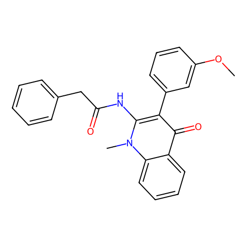 N-[3-(3-methoxyphenyl)-1-methyl-4-oxoquinolin-2-yl]-2-phenylacetamide structure