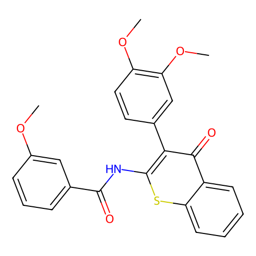 N-(3-(3,4-dimethoxyphenyl)-4-oxo-4H-thiochromen-2-yl)-3-methoxybenzamide structure