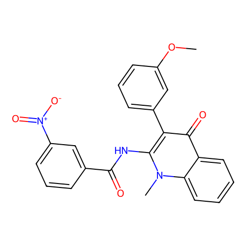 N-(3-(3-methoxyphenyl)-1-methyl-4-oxo-1,4-dihydroquinolin-2-yl)-3-nitrobenzamide structure