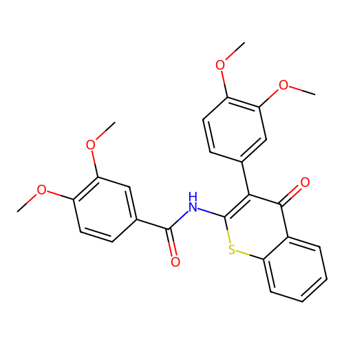 N-(3-(3,4-dimethoxyphenyl)-4-oxo-4H-thiochromen-2-yl)-3,4-dimethoxybenzamide structure