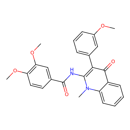 3,4-dimethoxy-N-(3-(3-methoxyphenyl)-1-methyl-4-oxo-1,4-dihydroquinolin-2-yl)benzamide structure