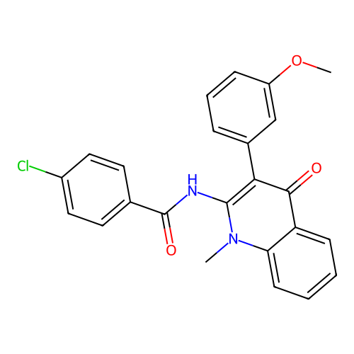 4-chloro-N-[3-(3-methoxyphenyl)-1-methyl-4-oxoquinolin-2-yl]benzamide structure