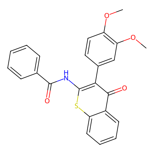 N-(3-(3,4-dimethoxyphenyl)-4-oxo-4H-thiochromen-2-yl)benzamide structure