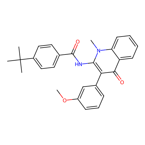 4-tert-butyl-N-[3-(3-methoxyphenyl)-1-methyl-4-oxoquinolin-2-yl]benzamide structure
