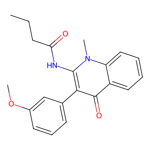 N-[3-(3-methoxyphenyl)-1-methyl-4-oxo-1,4-dihydroquinolin-2-yl]butanamide structure