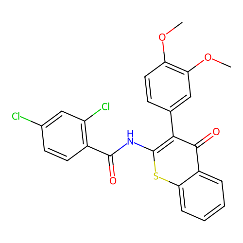 2,4-dichloro-N-(3-(3,4-dimethoxyphenyl)-4-oxo-4H-thiochromen-2-yl)benzamide structure