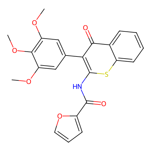 N-[4-oxo-3-(3,4,5-trimethoxyphenyl)-4H-thiochromen-2-yl]furan-2-carboxamide structure