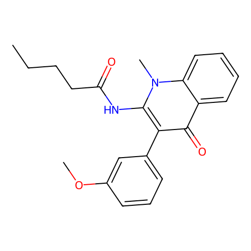 N-(3-(3-methoxyphenyl)-1-methyl-4-oxo-1,4-dihydroquinolin-2-yl)pentanamide structure