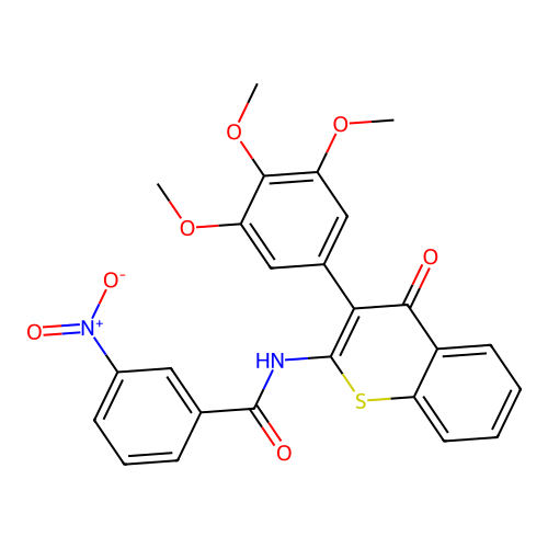 3-nitro-N-(4-oxo-3-(3,4,5-trimethoxyphenyl)-4H-thiochromen-2-yl)benzamide structure