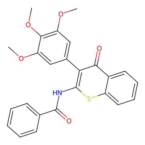 N-(4-oxo-3-(3,4,5-trimethoxyphenyl)-4H-thiochromen-2-yl)benzamide structure