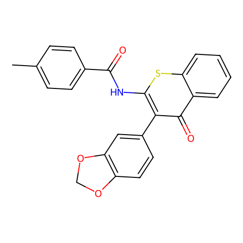N-[3-(1,3-benzodioxol-5-yl)-4-oxo-4H-thiochromen-2-yl]-4-methylbenzamide structure