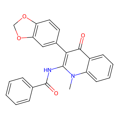 N-[3-(1,3-benzodioxol-5-yl)-1-methyl-4-oxo-1,4-dihydroquinolin-2-yl]benzamide structure