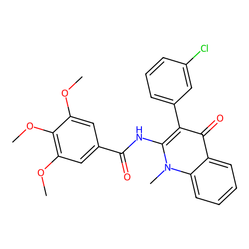 N-[3-(3-chlorophenyl)-1-methyl-4-oxoquinolin-2-yl]-3,4,5-trimethoxybenzamide structure