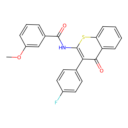 N-(3-(4-fluorophenyl)-4-oxo-4H-thiochromen-2-yl)-3-methoxybenzamide structure