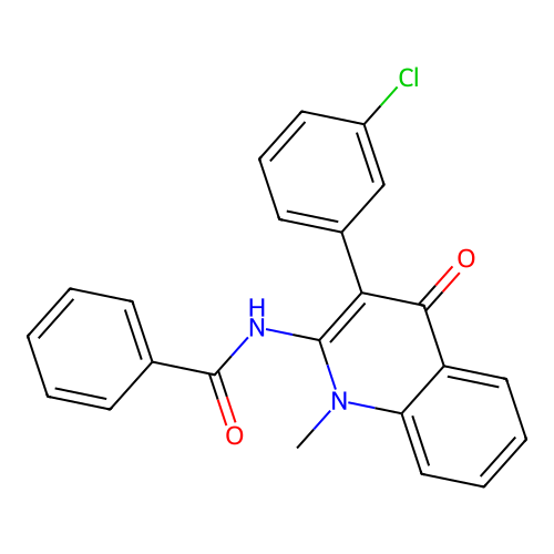 N-(3-(3-chlorophenyl)-1-methyl-4-oxo-1,4-dihydroquinolin-2-yl)benzamide structure