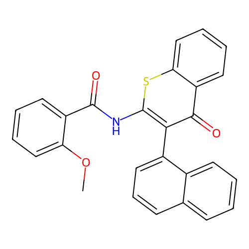 2-methoxy-N-(3-(naphthalen-1-yl)-4-oxo-4H-thiochromen-2-yl)benzamide structure