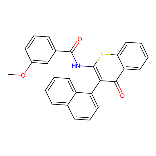 3-methoxy-N-(3-(naphthalen-1-yl)-4-oxo-4H-thiochromen-2-yl)benzamide structure