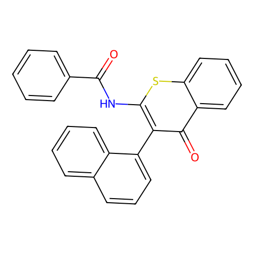 N-(3-(naphthalen-1-yl)-4-oxo-4H-thiochromen-2-yl)benzamide structure