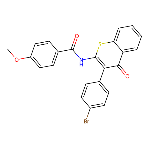 N-(3-(4-bromophenyl)-4-oxo-4H-thiochromen-2-yl)-4-methoxybenzamide structure