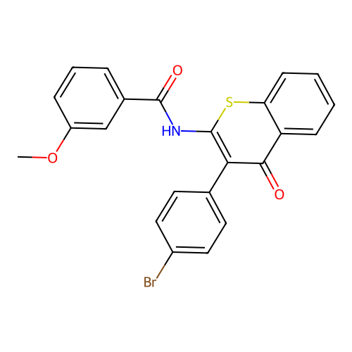 N-(3-(4-bromophenyl)-4-oxo-4H-thiochromen-2-yl)-3-methoxybenzamide structure