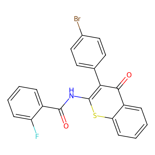 N-(3-(4-bromophenyl)-4-oxo-4H-thiochromen-2-yl)-2-fluorobenzamide structure