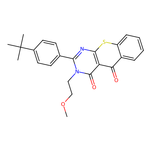 2-(4-(tert-butyl)phenyl)-3-(2-methoxyethyl)-3H-thiochromeno[2,3-d]pyrimidine-4,5-dione structure