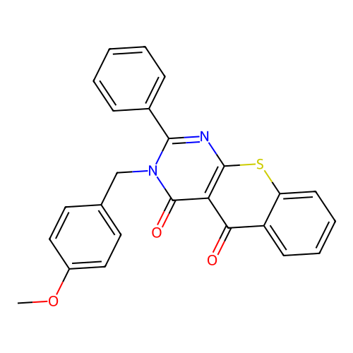 3-(4-methoxybenzyl)-2-phenyl-4H-thiochromeno[2,3-d]pyrimidine-4,5(3H)-dione structure