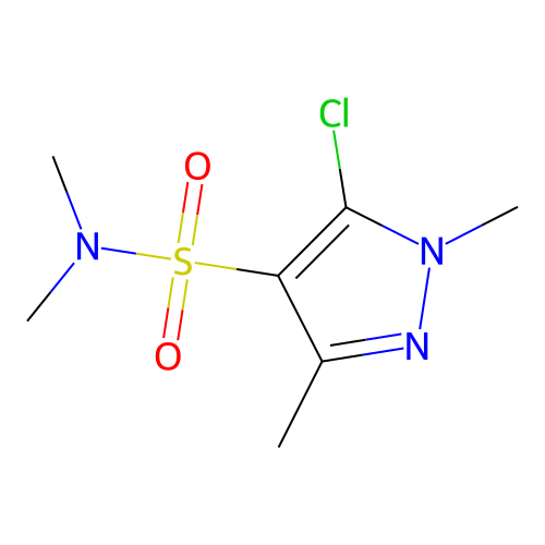 5-chloro-N,N,1,3-tetramethyl-1H-pyrazole-4-sulfonamide structure