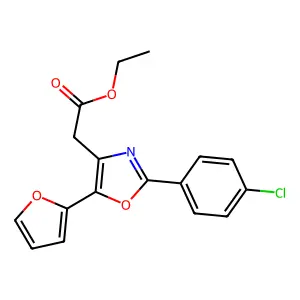 Ethyl 2-(4-chlorophenyl)-5-(2-furyl)-4-oxzoleacetate structure