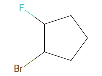 Cyclopentane, 1-bromo-2-fluoro-, cis- structure