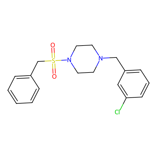 1-(Benzylsulfonyl)-4-(3-chlorobenzyl)piperazine structure