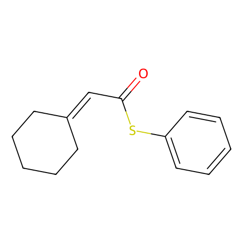 Ethanethioic acid, cyclohexylidene-, S-phenyl ester structure