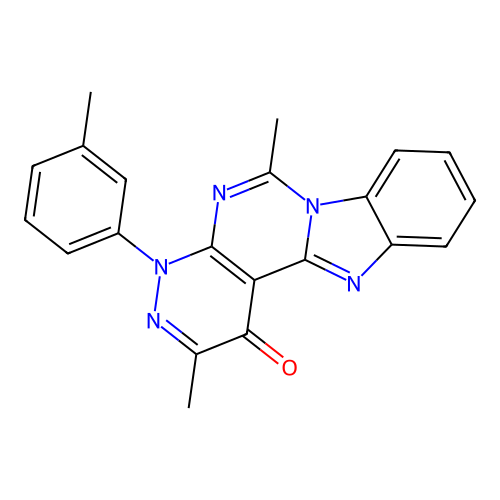 2,6-dimethyl-4-(3-methylphenyl)pyridazino[3',4':4,5]pyrimido[1,6-a]benzimidazol-1(4H)-one structure