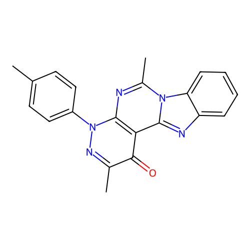 2,6-dimethyl-4-(4-methylphenyl)pyridazino[3',4':4,5]pyrimido[1,6-a]benzimidazol-1(4H)-one structure